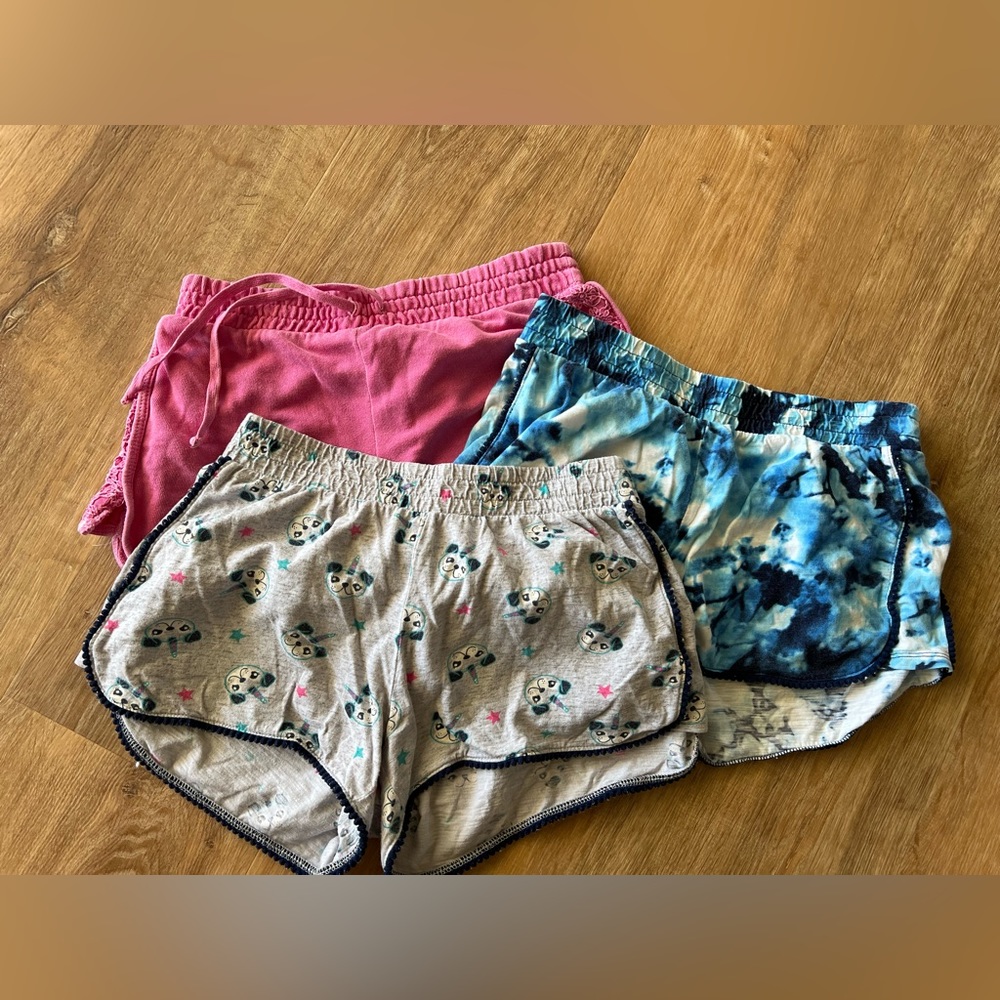 3 pair of Justice comfy shorts.
